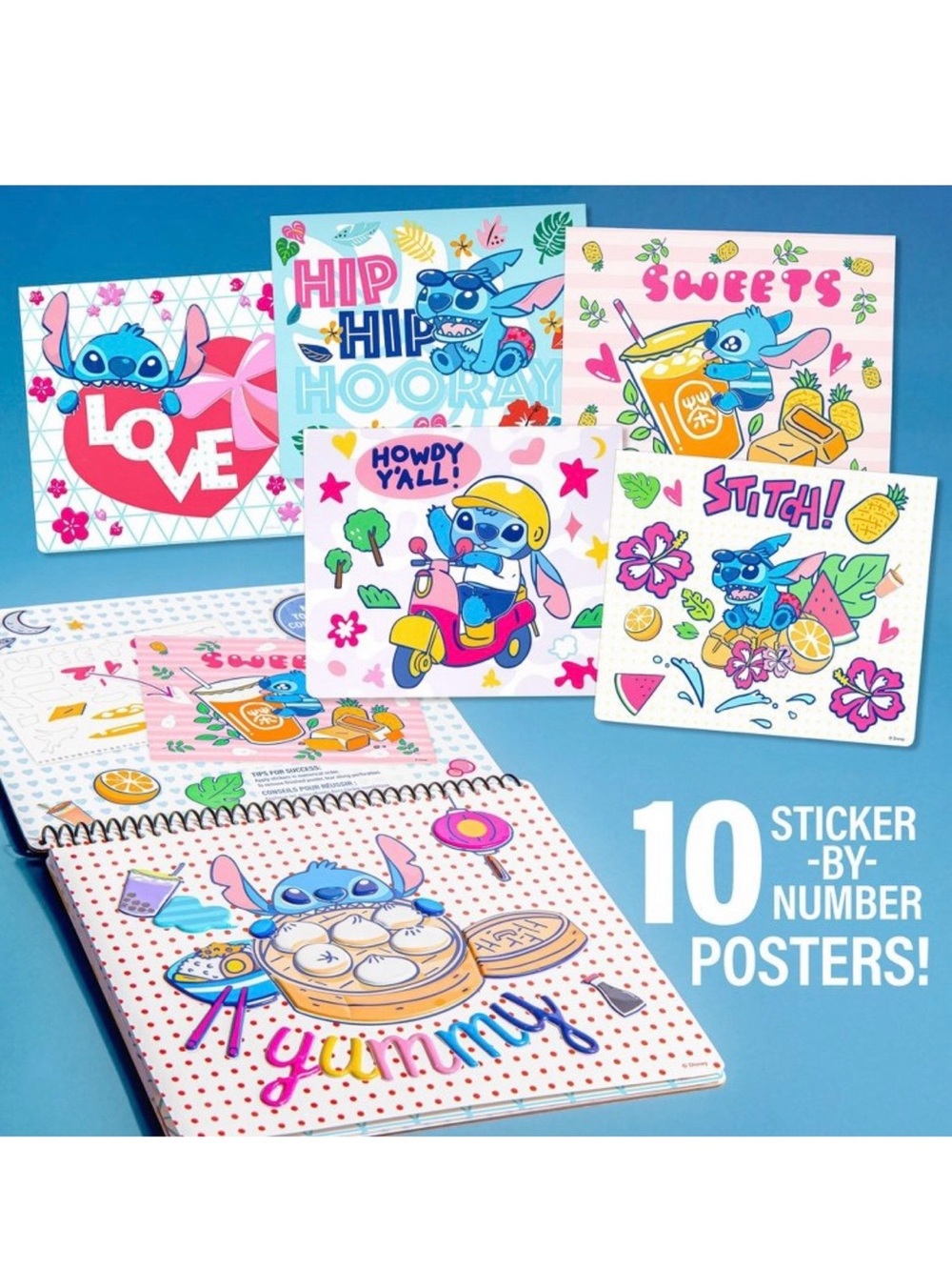 Disney Stitch Sticker Portfolio Set - Blue & Pink